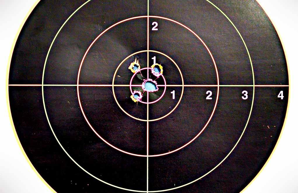 The first five shots through the SCR-11 provided the author with close to 1-MOA accuracy in windy conditions.