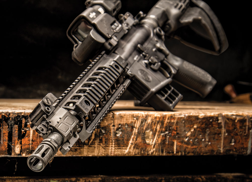 The P516 sports an aluminum quad-rail handguard that offers plenty of options for accessories.