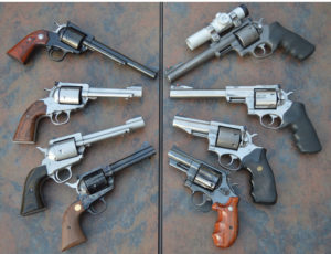 .44 Magnum big bore revolvers.