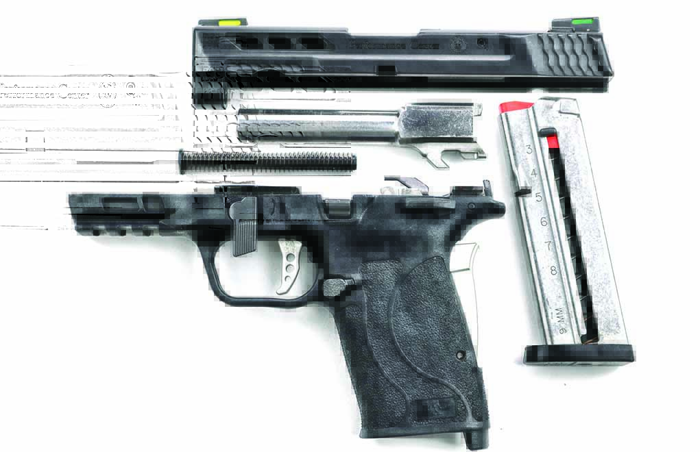 The S&W M&P Shield 9mm EZ PC disassembles quickly and easily for both novice shooters and those who might have problems with manual dexterity.