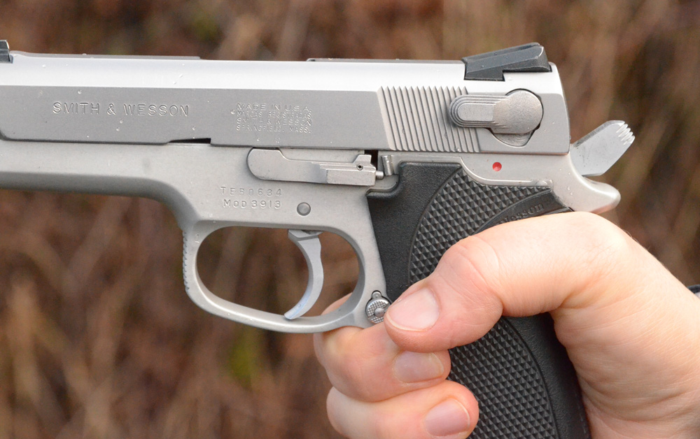 Example of a decocked Smith & Wesson Model 3913.