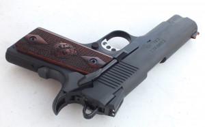 The Range Officer Compact boasts a combat-style two-dot rear and high-visibility front sight with replaceable red and green dots. Author Photo