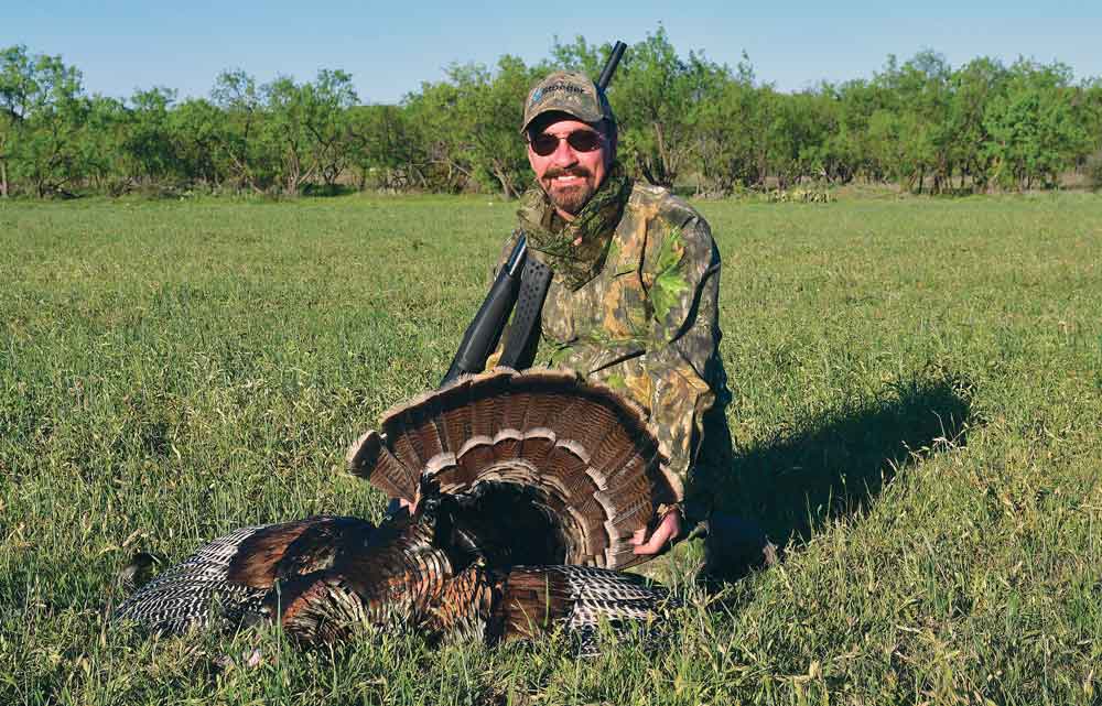 The author had to make a long shot with the P3500 to bag this Rio Grande gobbler.