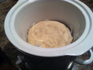  Don't expect the loaf to brown up as it would in the oven. It'll be pale as the flour you use.