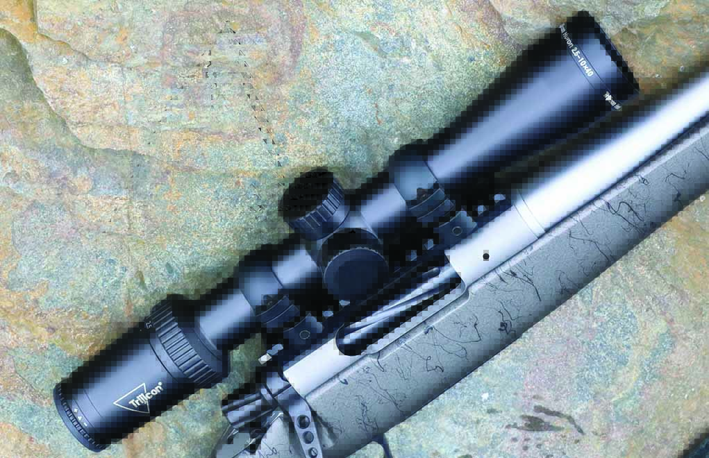 Weighing in at 18 ounces or less, the Huron line of scopes is ideal for lightweight mountain rifles such as this Christensen Arms Mesa Titanium. With the Huron scope mounted, this rifle—chambered in 6.5 PRC—weighs less than 8 pounds. 