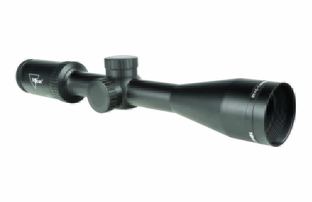 Trijicon’s Huron is available in four different magnification ranges: 1-4x, 2.5-10x, 3-9x, and 3-12x. All of these scopes come with Trijicon’s BDC Hunter Holds reticle. The 3-9x40mm (shown here) is also available with Trijicon’s Standard Duplex and German No. 4 reticles. 
