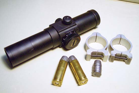 An Ultradot 30 red dot scope used for handgun hunting.