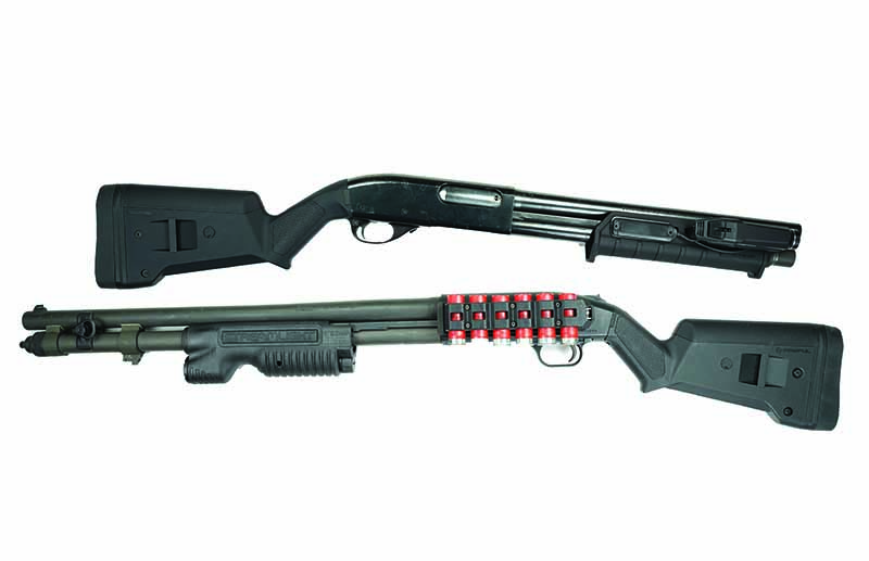 Streamlight and SureFire dedicated forend lights are best for a shotgun, but you can make a rifle light work.