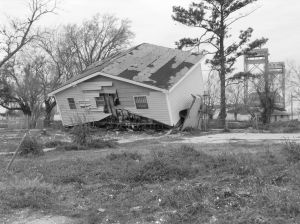 Inspecting damage of housing after hurricane disaster