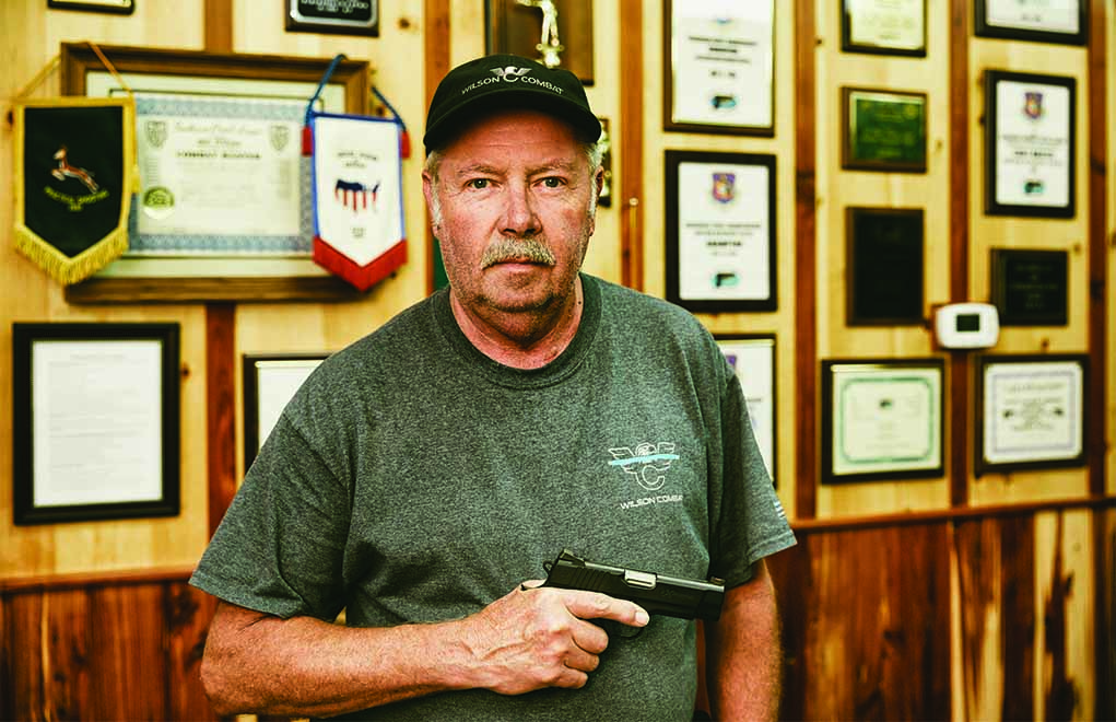 Bill Wilson’s world-class firearms are the direct result of his world-class competitive shooting performances. At his private ranch in Texas, his walls are covered with championship-winning plaques, trophies and medals from shooting competitions all over the world.