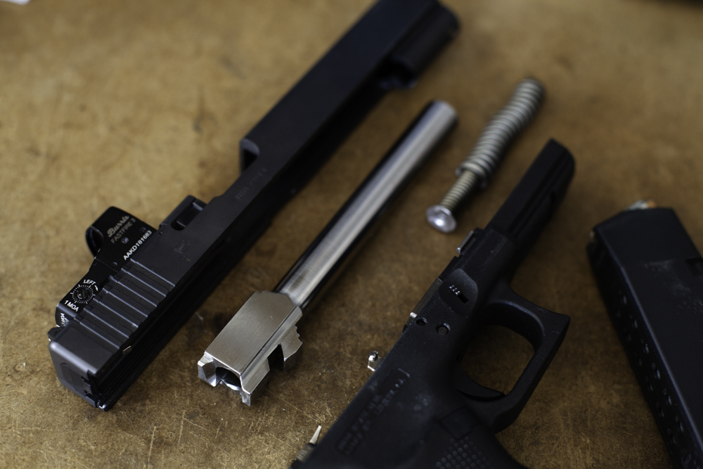 Bar-Sto offers two versions of its G40 barrel: A semi-fit and Match Target (pictured here). Both are precision machined. The Semi-Fit barrel drops into most guns without any gunsmithing, while the Match Target needs to be completely hand fit to your Glock. It’s a service that Bar-Sto offers and does very well. 