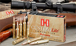 Hornady's new Custom Lite reduced recoil ammo is available in a number of popular big game hunting calibers.