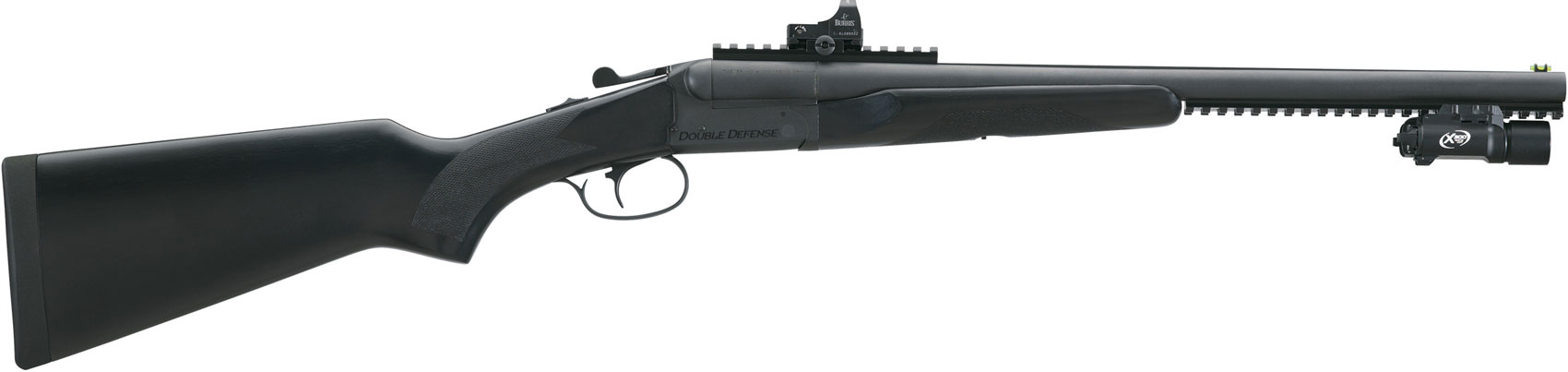 The Stoeger Double Defense 20-Gauge. Also available in 12-Gauge, in 2 3/4 in. or 3 in.