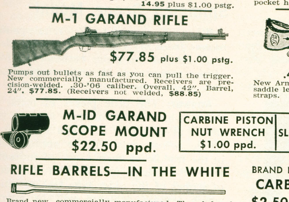 The author ordered his first M1 Garand, a remilitarized, welded specimen, in 1963, for $77.85 from P&S sales. It was a wonderful, accurate rifle.