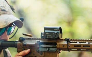 Leupold Unveils The LCO Pro F2 Red Dot The Leupold LCO Pro F2 red dot sight mounted on an AR-15 being fired.