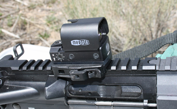 The Meopta sight on my Sig 516 Patrol rifle. Small, effective and quick sight picture for a pair of high mileage eyes.