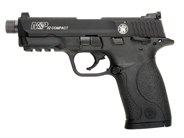 Smith & Wesson’s M&P22 Compact Suppressor Ready model is ready to quiet down plinkers.