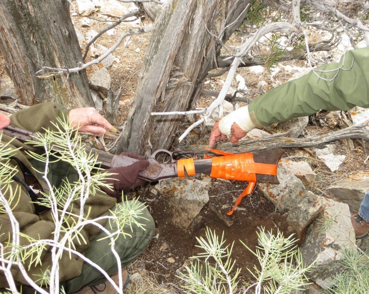 Amazing find, a Winchester Model 1873 leaning under a juniper at Great Basin National Park.