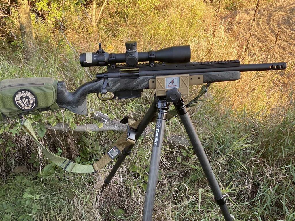 straight-wall hunting rifle tripod