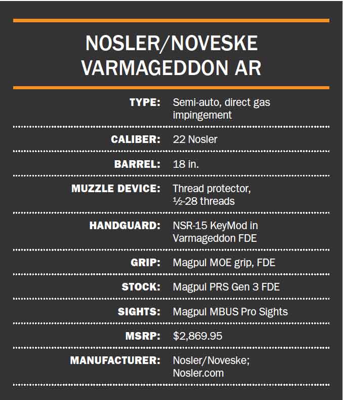 Nosler/Noveske Varmageddon in 22 Nosler specs.